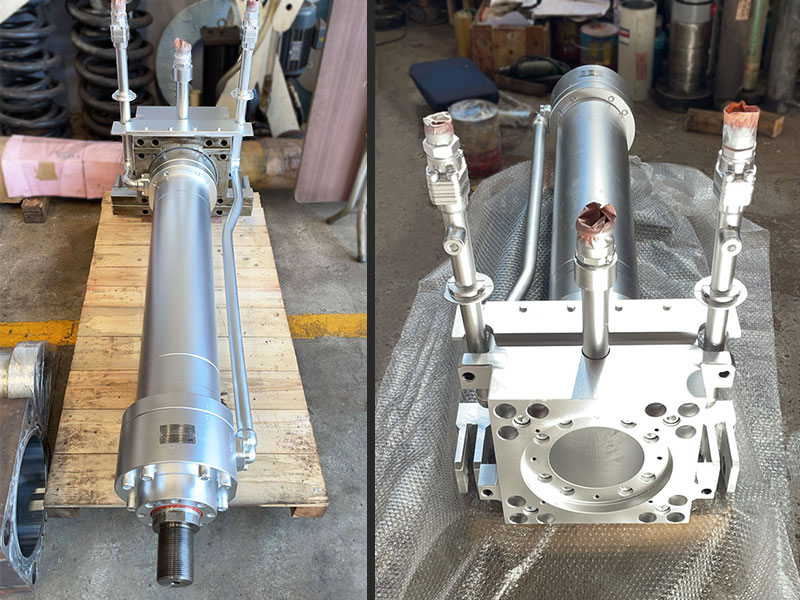 Hydraulic cylinder of pushing slag quipment